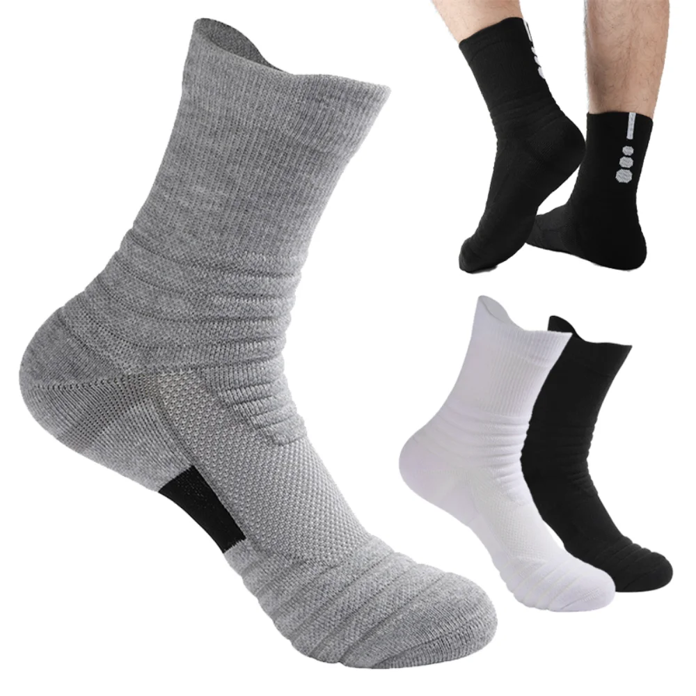 3 paare/los Herren socken Kompression strümpfe atmungsaktive Basketball-Sport-Rad socken feuchtigkeit transportierende hochela tische Schlauchs ocken – Detail 29