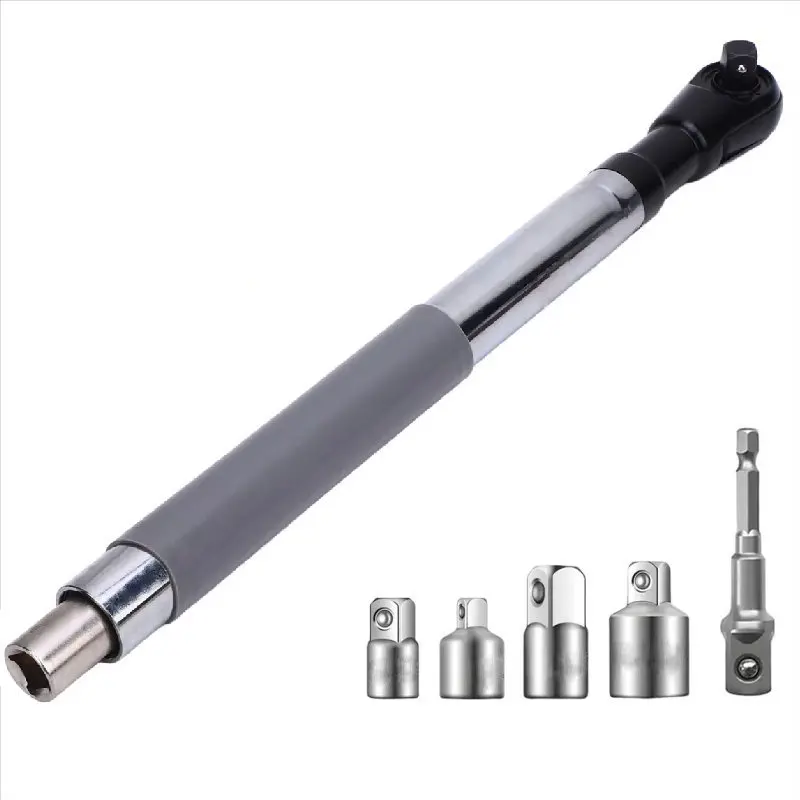 Dual-Mode Extendable Ratchet Wrench 50Nm Electric/100Nm Manual Torque 3/8" Drive Ratchet For Automotive Repair Daily Maintenance
