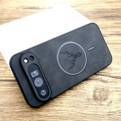 Premium Faux Leather Case with MagSafe Wireless Charging Cover - Google Pixel 8 Pro (Black)