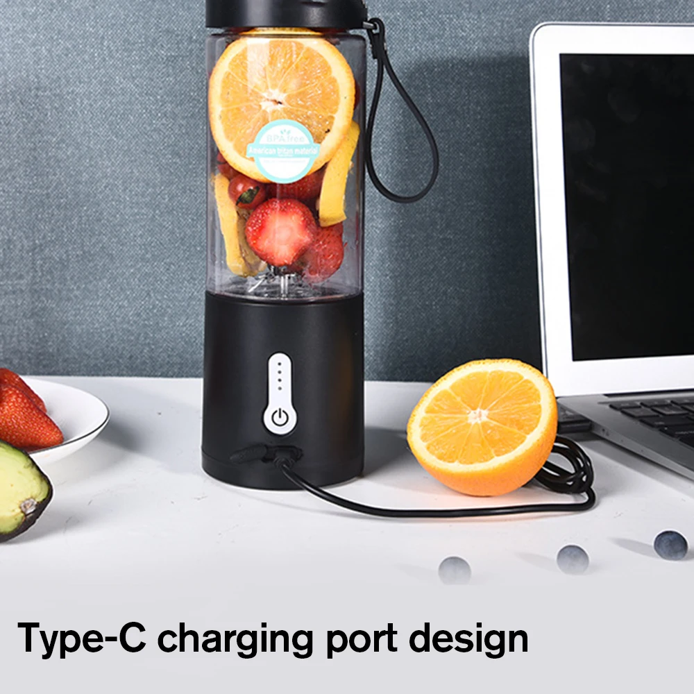 

Type-C Rechargeable Travel Juicer Cup Electric Mini Personal Size Blenders for Smoothies and Shakes Fruit Juice Mixer