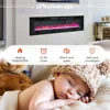 72" Electric Fireplace Indoor Wall Mounted & Recessed Fireplace Heater with Remote Control & Touch Screen,Timer, Fire Place 4