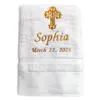 AHSNME Customized Baptism Towel 70x140cm Bath Towels for Baby Christening White Towel with Name and Date 6