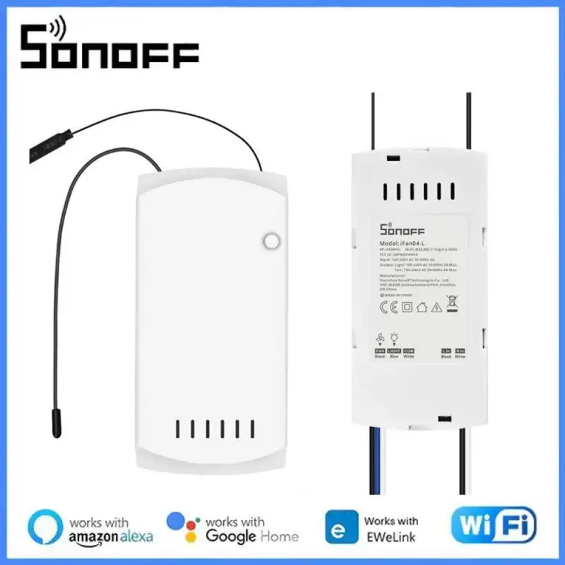 

Умный потолочный вентилятор SONOFF IFan04, лампа с выключателем, контроллер ESP WiFi RM433, поддержка Alexa Google EWeLink Alice Home Assistant