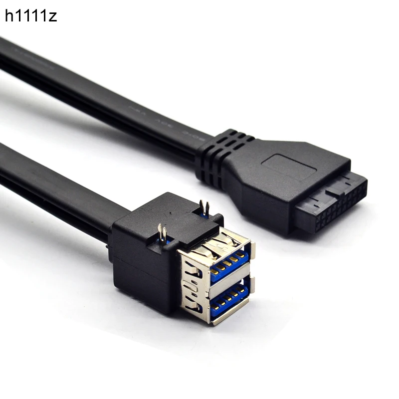 Cabeçalho Feminino para Dual Usb 3.0 Painel Frontal Desktop Motherboard Cabo de Montagem com Pés Fixos 19pin 20pin 30 cm 50 cm 80cm