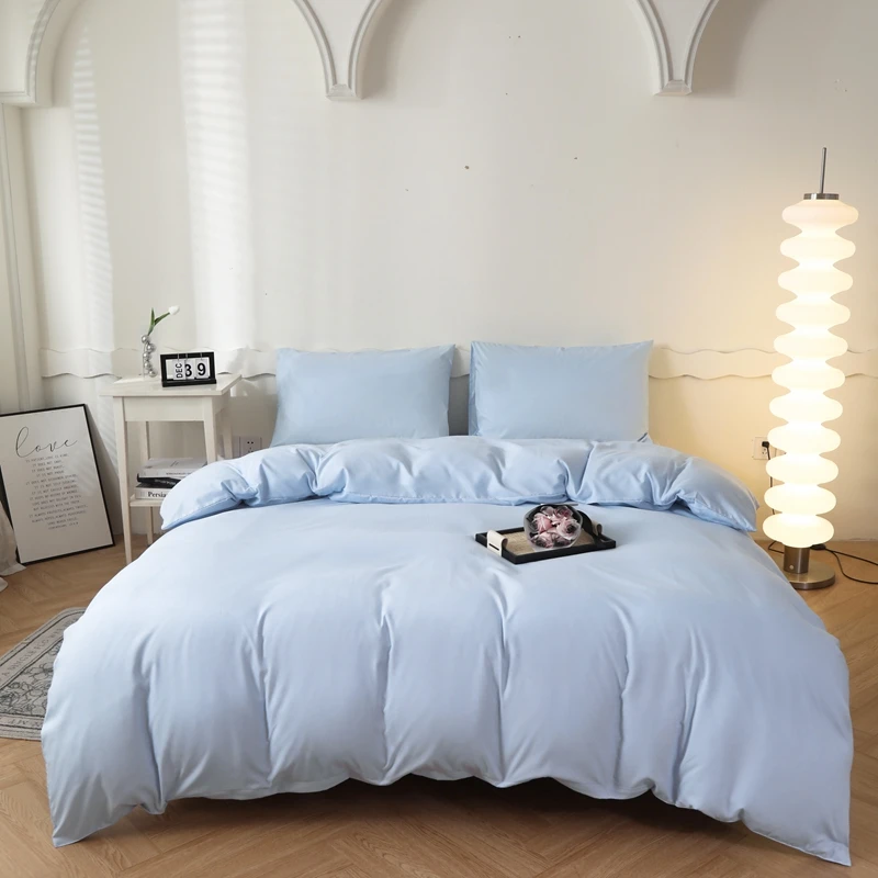 Solid Color 100% Washed Cotton Japanese Minimalist Duvet Cover