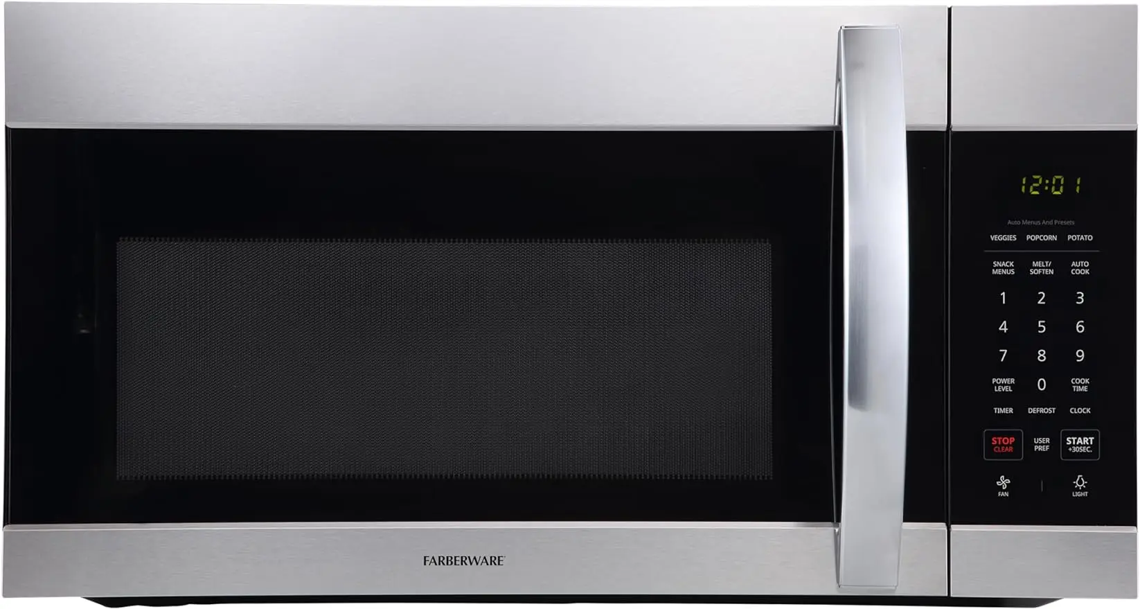 

Farberware Over-the-Range Microwave Oven, 1.7 Cu. Ft. - 1000W - Auto Reheat, Multi-Stage Cooking, Melt/Soften Feature,