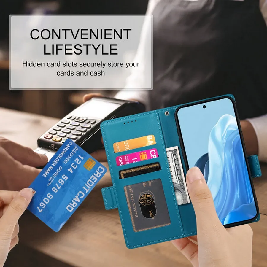 Luxurious 360° Protective Leather Flip Wallet Case