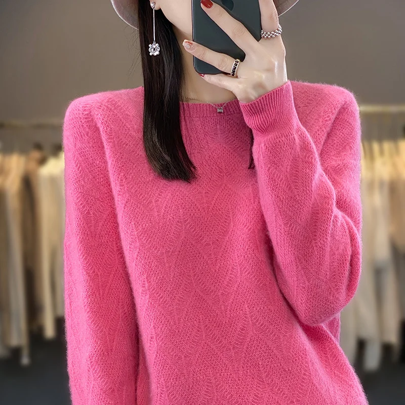 2024 New Autumn and Winter Cashmere Sweater Women O-Neck Pullover Sweater Warm Loose Cashmere Sweater Women 4