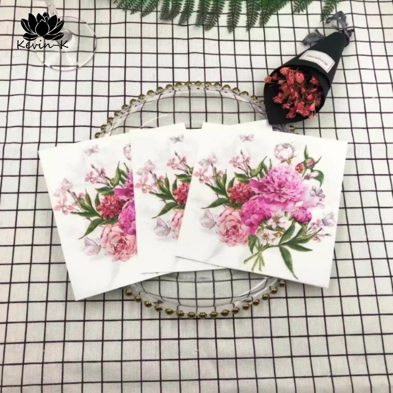 Colourful Napkins Printed Square Paper Napkins Restaurant Floral Facial Tissue Hotel Wedding Table Setting Pure Wood Pulp Paper paper napkins
