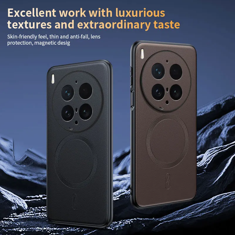 Premium Soft Leather Magnetic Protective Case - Full Silicone Cover