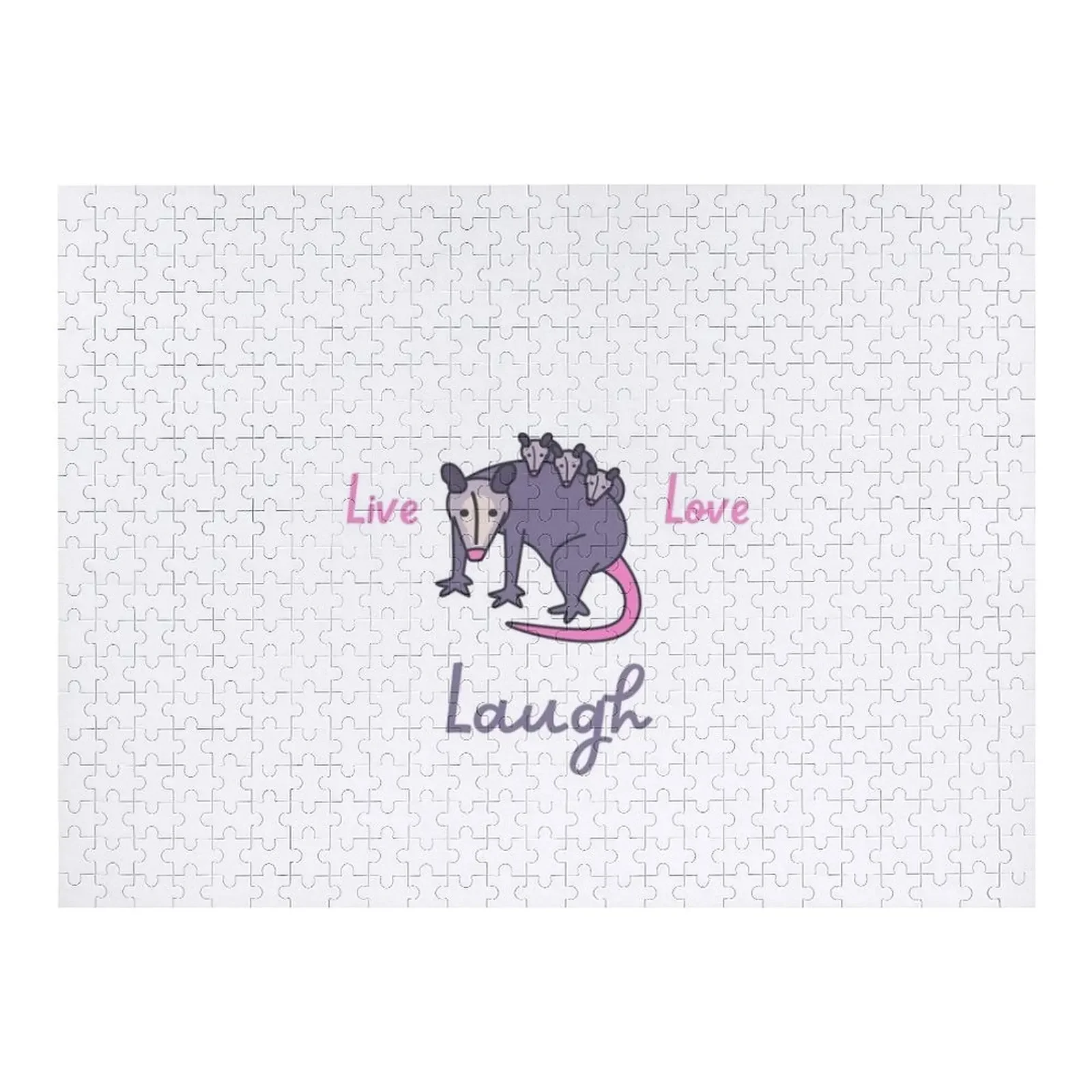

Opossum Live Laugh Love Jigsaw Puzzle Personalize Wooden Decor Paintings With Personalized Photo Puzzle