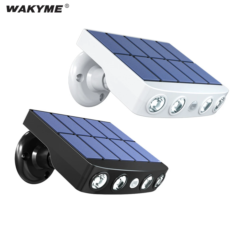 WAKYME Solar LED Light Outdoor Street Lamp Motion Sensor Wall Lamp Waterproof Solar Powered Flood Light led for Garden Courtyard solar lights for backyard