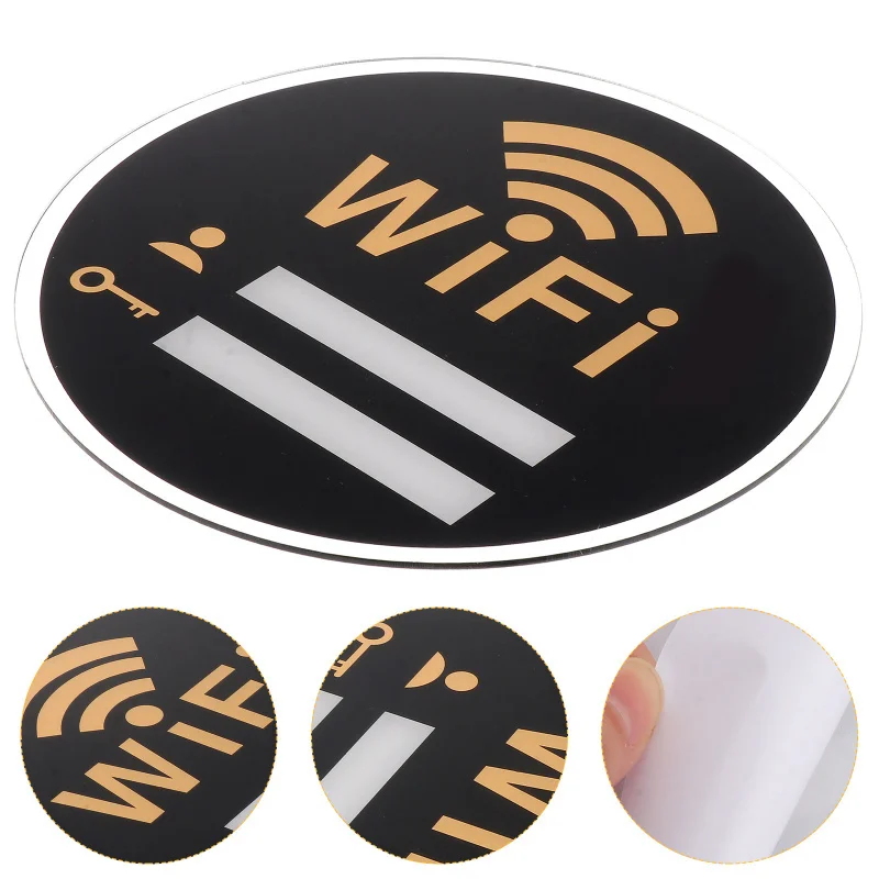 3 Sizes WIFI Sign Acrylic Mirror 3D Wall Stickers Rewritable Handwriting Account And Password For Public Shope WIFI Signage