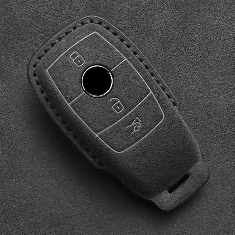 Key case,key case cover Leather car key case for Mercedes Benz C /S Class W223 W206 S350L S400L S450L S500L fob suede protector accessories
