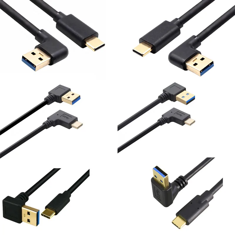 High-Speed USB 3.0 Type A to C Angled Extension Cable