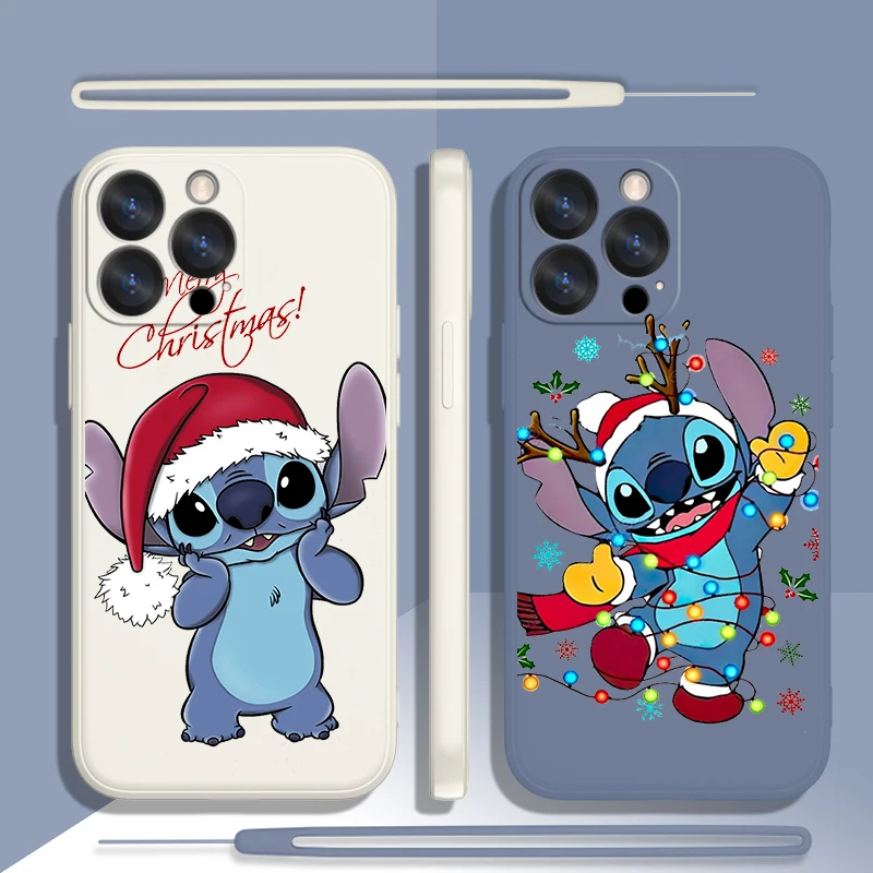 

Christmas Stitch The Baby Phone Case For Apple iPhone 14 13 12 Mini 11 Pro XS MAX XR X 8 7 6S Plus Liquid Rope Candy Shell Funda
