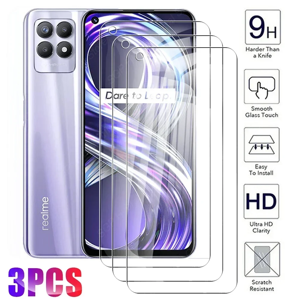 

3 шт., Защитное стекло для экрана Realme8i 9H