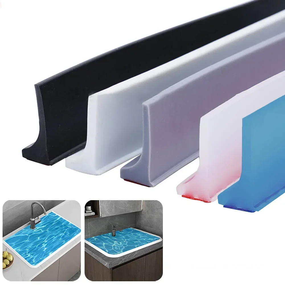 shower water barrier 50/100/200/300cm Silicone Bathroom Water Barrier Shower Non-Slip Dry Wet Separation Bendable Floor Barrier Water Stopper