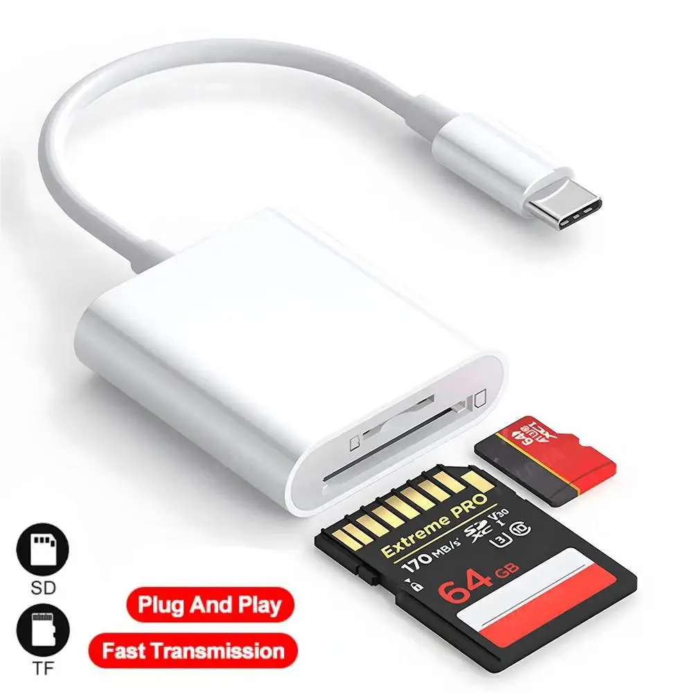 2-in-1 OTG Type-C card reader SD TF Storage Card Adapter Suitable For Huawei Millet LaptopMultiple intelligent card Readers