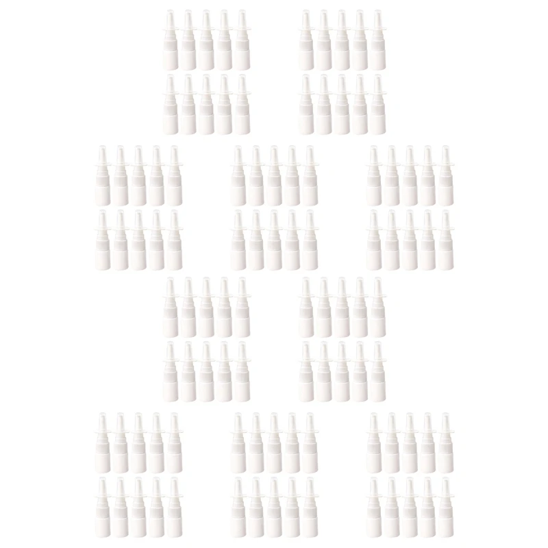 

100Pcs 10Ml Spray Bottle Refillable Plastic Mist Nose Nasal Sprayer