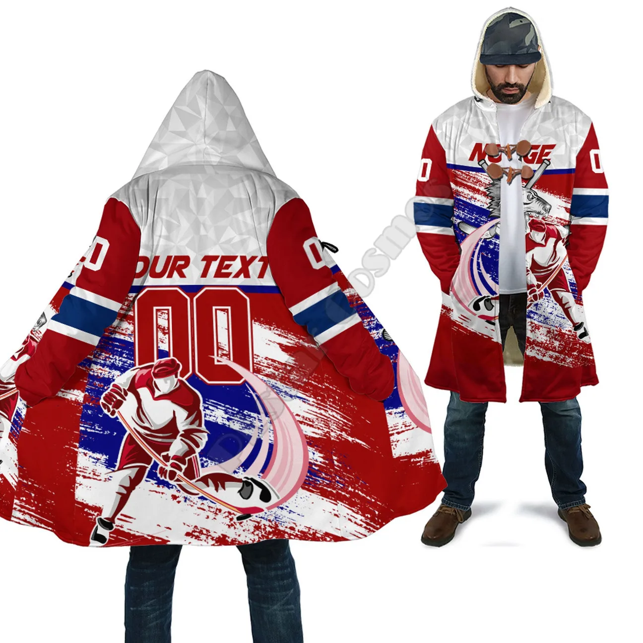 Custom Name Slovakia Hockey Jersey Style Special Cloak 3D Printed Winter Hooded Cloaks Fleece Wind Breaker Unisex Warm Overcoat fysetc 3d printer printed parts customized special petg filament for prusa mk3s bear multi material upgrade kit