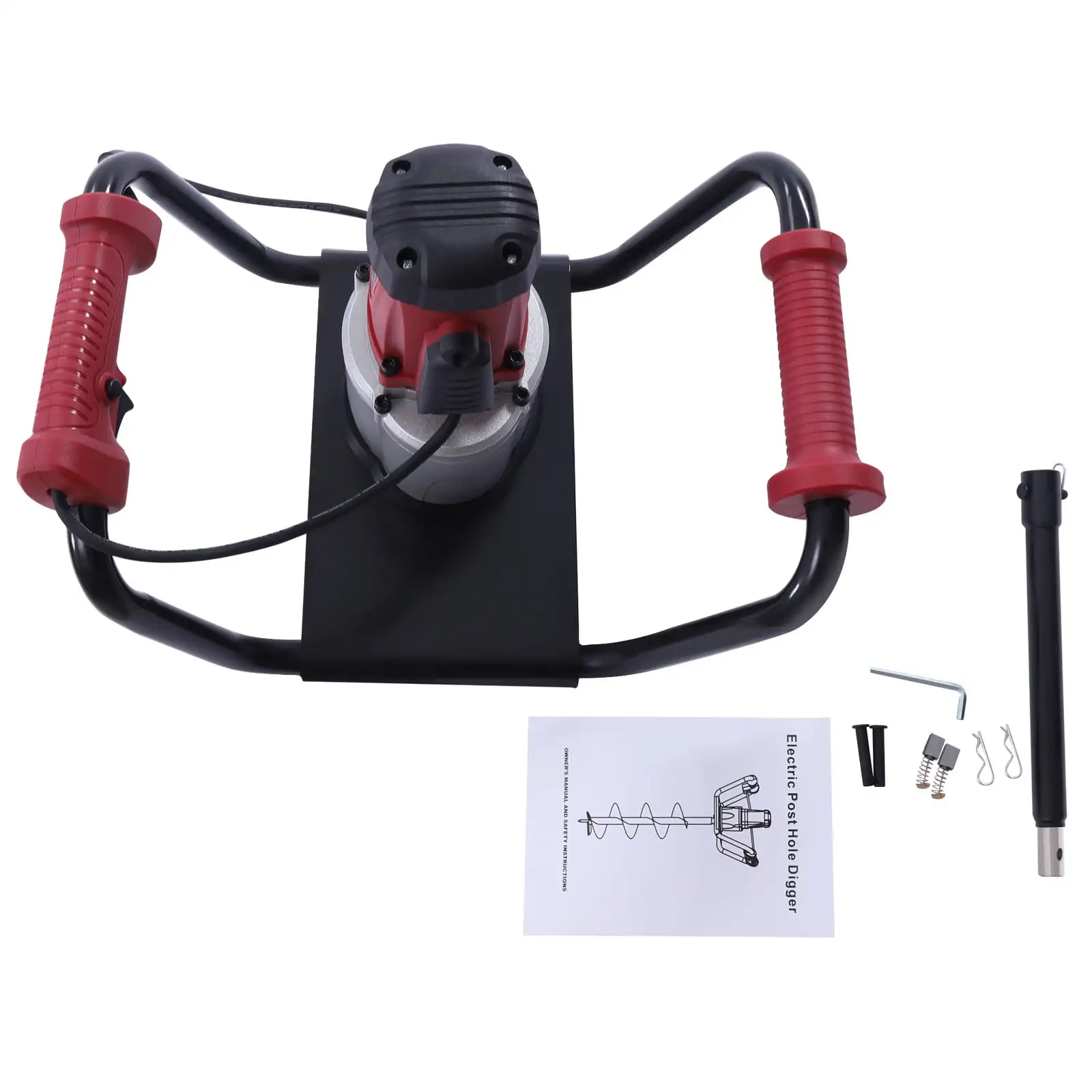 1500W Electric Post Hole Digger with 4" Bit and Extension Rod 6
