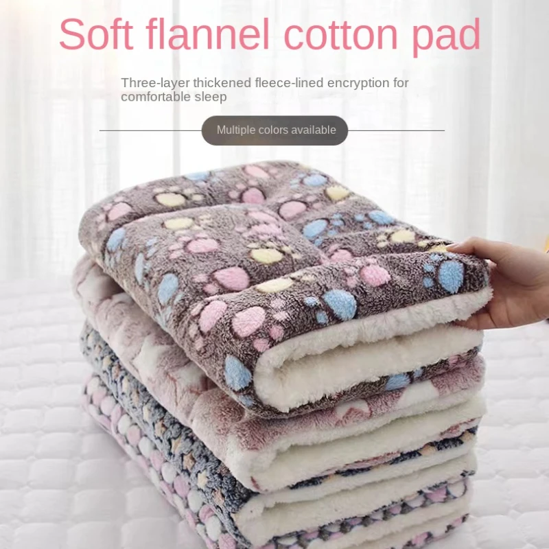 

2023NEW Pet blanket winter thickened soft pet fleece pad cat and dog pad kennel blanket pet bed quilt seat warm sleeping dog bed