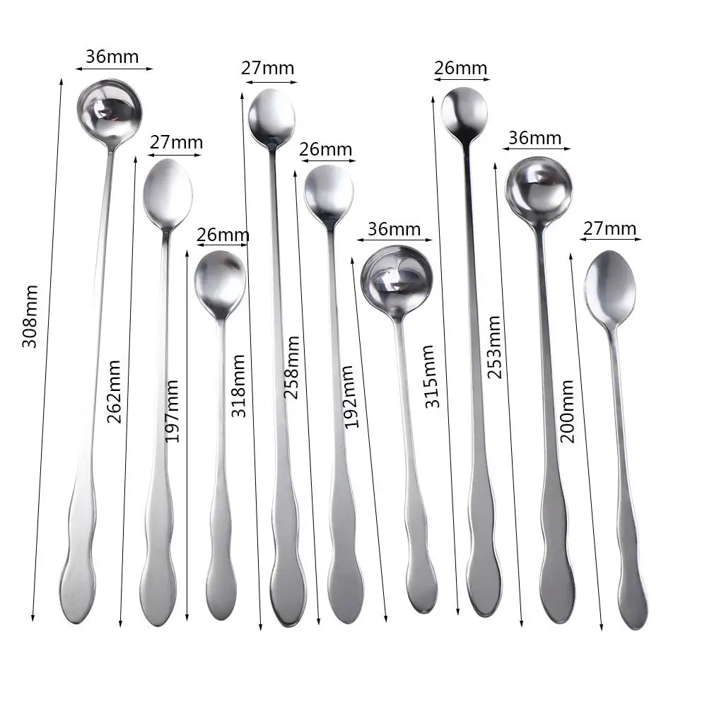 Home Drinking Coffee Ice Cream Bartender Long Handle Teaspoon Mixing Stirrers Bar Spoon Cocktail Stirring Tool