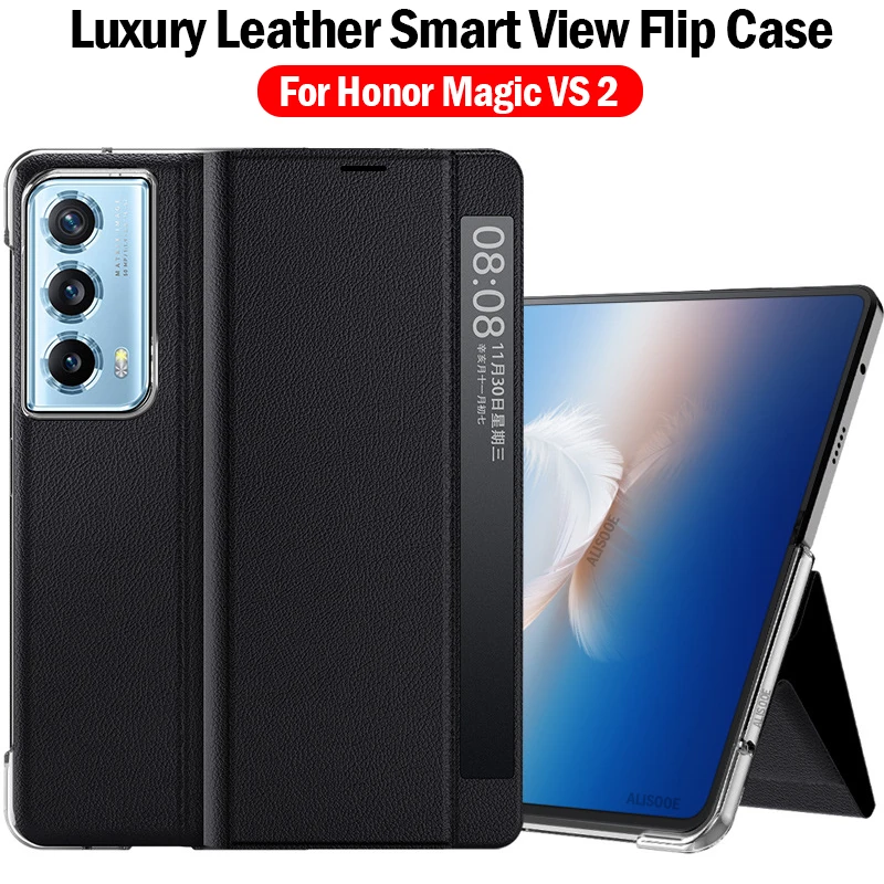 Flip Cover Per Honor Magic Vs 2 Custodia In Pelle Di Lusso Smart View Windows Protection Capa Per Huawei Honor Magic Vs2 Funda