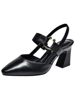 Cresfimix Zapatos De Mujer Women Sweet Pointed Toe Yellow Pu Leather Slip on 5cm High Heel Shoes for Summer Office Party A9168 - Image 4