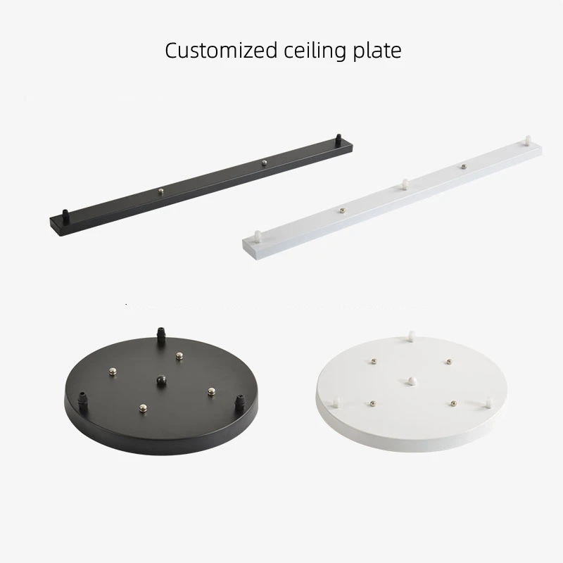 Customized Ceiling Plate Note the Number Of Holes Required Black White Long Round  Ceiling Plate With 2 3 4 5 6 7 8 Heads 10pcs japan skrgaed010 touch switch 6 6 5 button with two white heads and long life