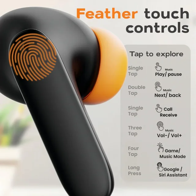 TWS Wireless Bluetooth Earphones Bluetooth 5.4 Ultra-low Latency Dual Microphone ENC Noise Cancelling in Ear Bluetooth Earpods