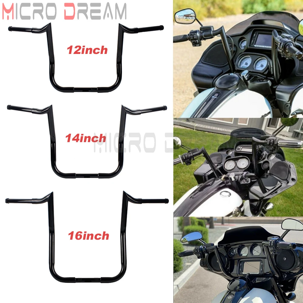 12 "/14"/16 "Rise Batwing Carenatura Ape Hanger Manubrio 1 1/4" Monkey Bars Custom Per Harley Touring Softail Baggri Flht Flht
