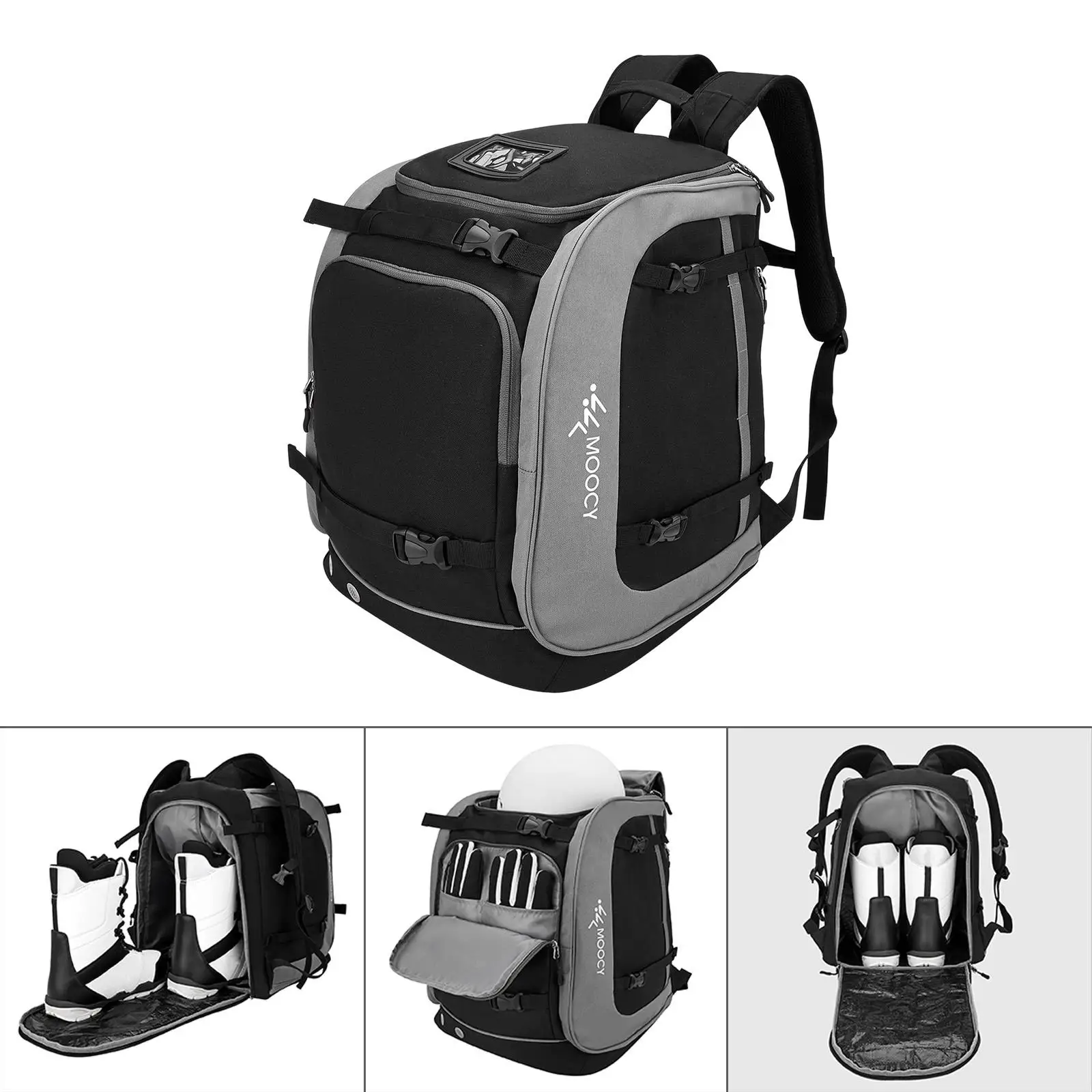 Ski Bags Ski Boot Bag Portable 65L Ski Backpack Large Capacity Storage Bag Lightweight Boot Bag For Goggles Jacket Skis Snowboard Accessories Gloves