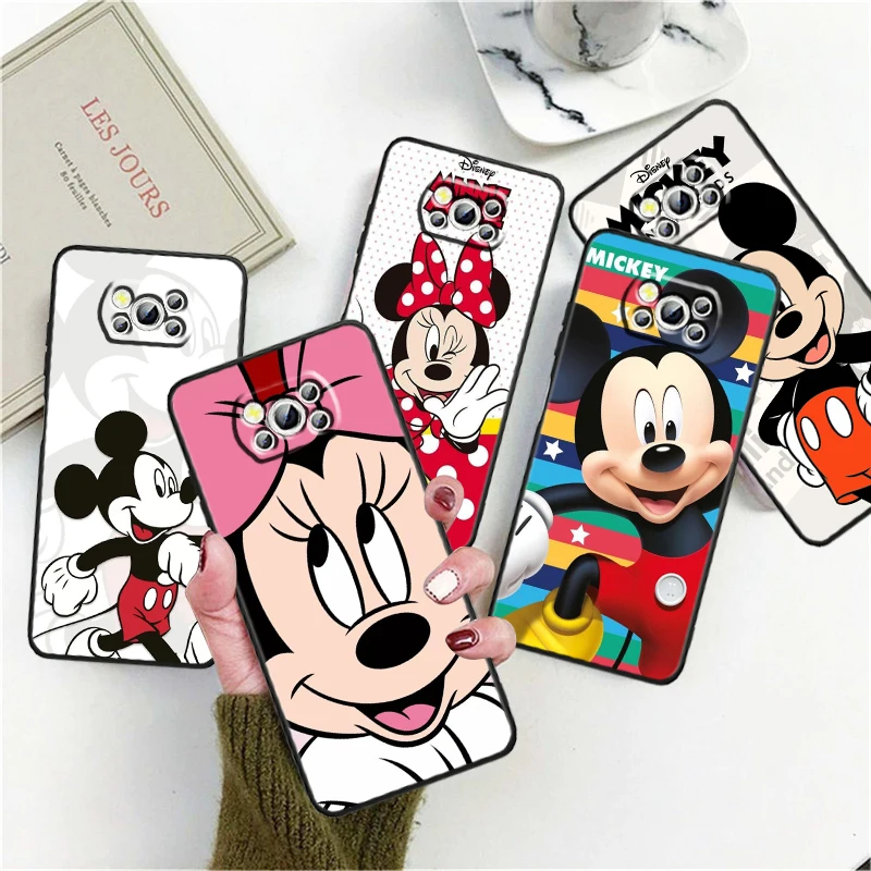 

Anime Cute Mickey Minnie For Xiaomi Mi Poco X5 X4 X3 M6 M5 M5S M4 M3 F5 F4 F3 F2 C40 Pro GT NFC 5G Black Phone Case