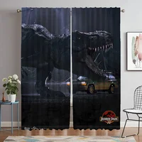 Jurassic Park Elegant Room Curtains for Camera Kitchen Curtains 2 Pieces Living Room Curtain Partition Halloween Decoration Home 1