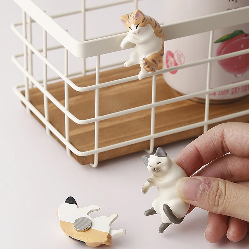 3Pcs Lazy Cat Refrigerator Magnet Message Photo Wall Sticker Creative Cute Sleep Cat Home Decoration Accessories magnetic fridge magnets magnetic sticker magnetic fridge stickers refrigerator decor