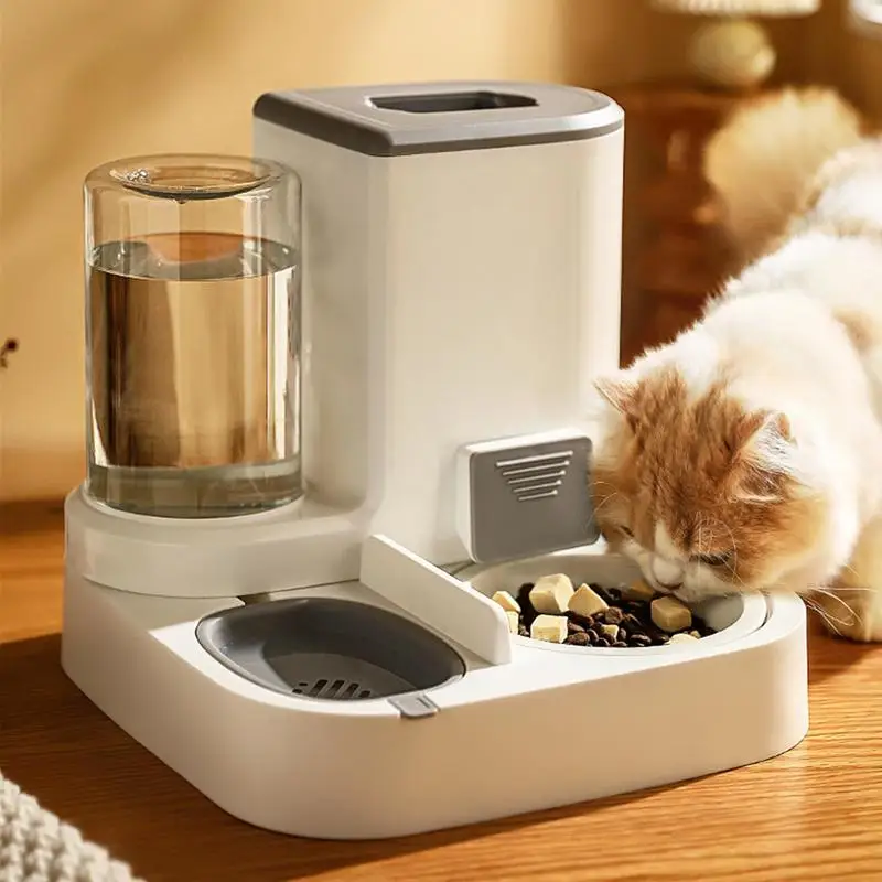 2 Em 1 Alimentador Automático De Gato E Dispensador De Água Do Alimento