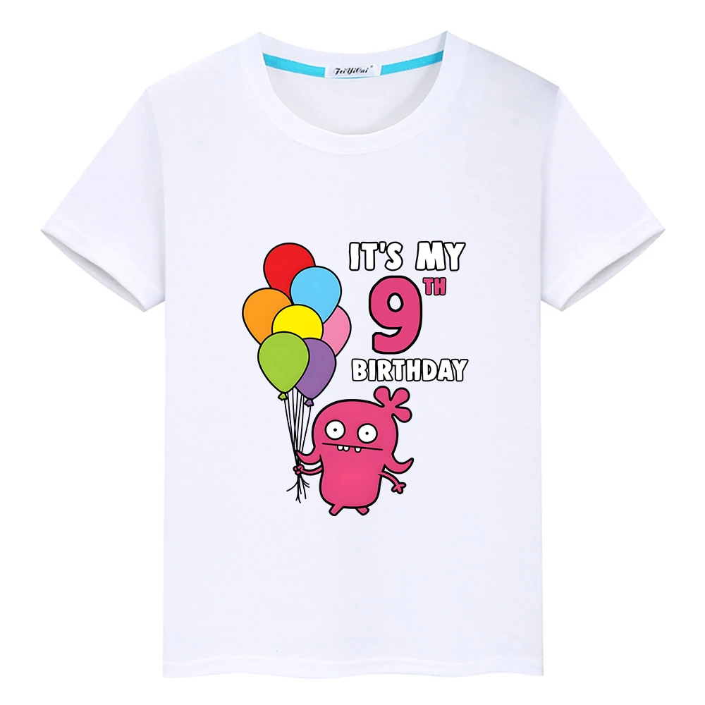 

Ugly Dolls 8th Kawaii T-shirt Boys and Girls Cartoon Graphic Tee-shirt 100% Cotton Tees Short Sleeve Summer O-neck Tshirt Print