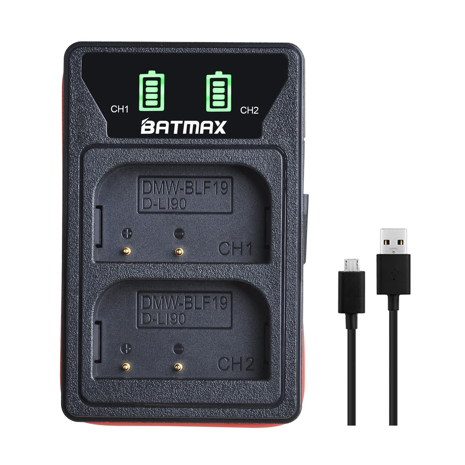 DMW-BLF19E Battery Dual LCD USB Charger For DMW-BLF19 BLF19E BLF19GK BLF19PP DMC-GH3 GH3A GH3AGK GH3GK GH3H GH3HGK GH3K GH4 GH4G dual usb battery charger