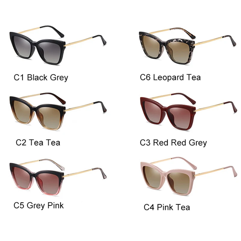 Cat Eye Fashion Polarized Myopia Sunglasses Women Big Brand
