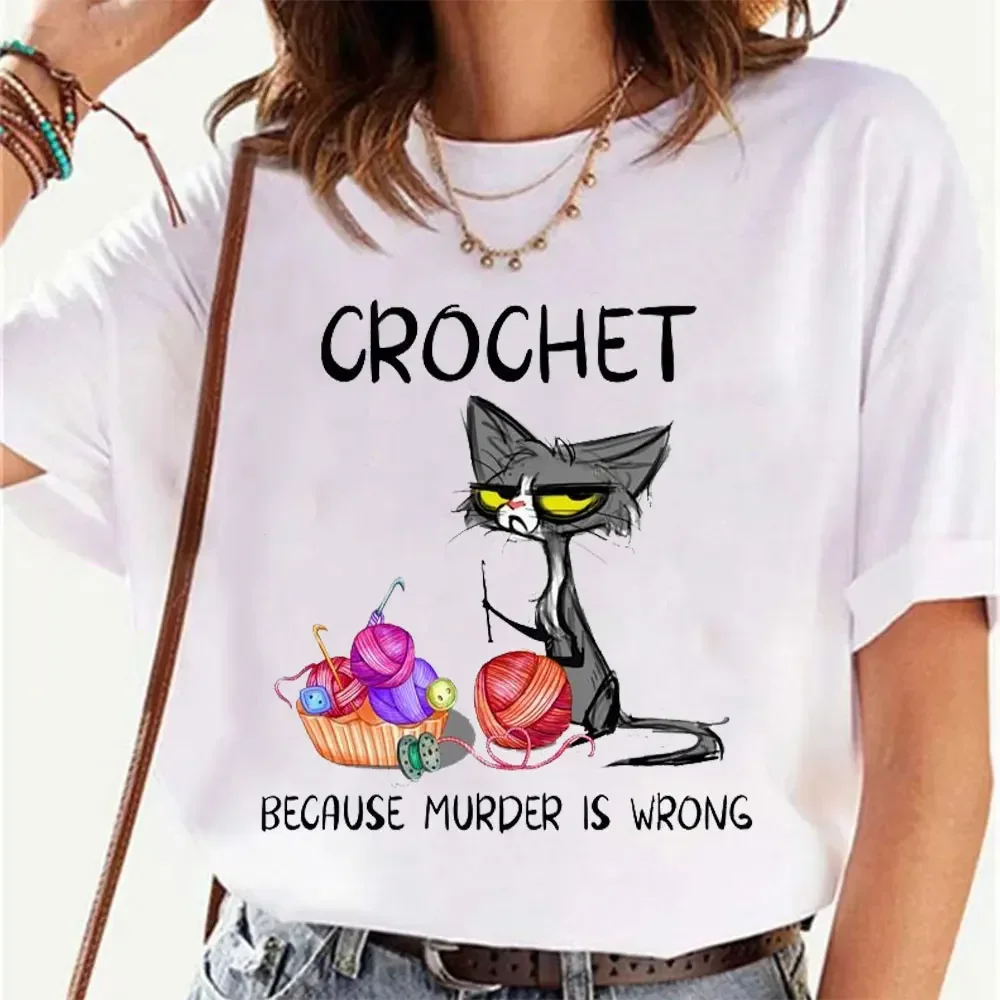 

Cat Women T-shirt Summer Tee Tshirt Casual Short Sleeve Clothing Aesthetic Clothes Tops cotton graphic t shirts