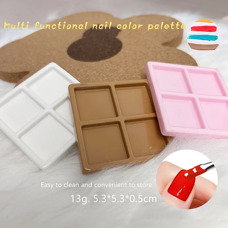 Four Grid Design Nail Resin Paint Palette Mini Portable Palette Tone Nail Tools Art Display Rack Supplies Jewelry Accessories