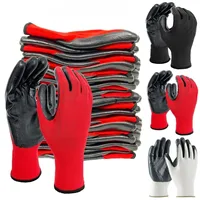 Nylon Safety Working Gloves Premium Nitrile Coated Builders Excellent Grip Gardening Grip Industrial Protective Work Gloves 1