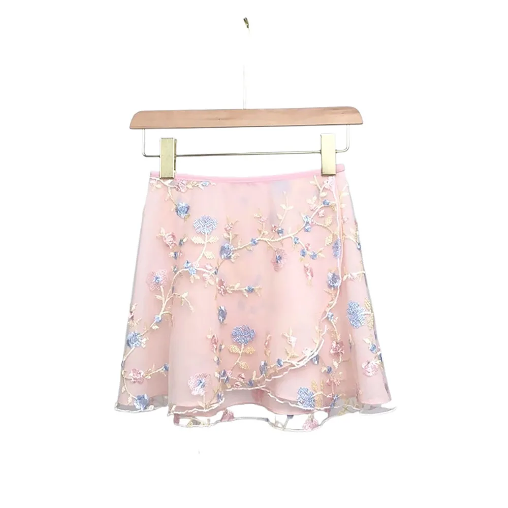 

Tutu Tutu Branch Flower Embroidered Women Dancing Skirt Gymnastics Practice Skirt Adult Women's Ballet Costume Lyric Skirt