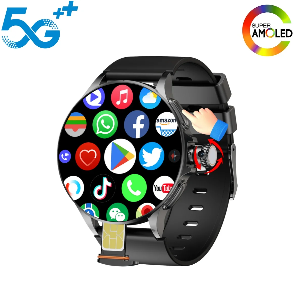 New 5G LTE Android Smart Watch GT200 Amoled