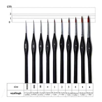 10Pcs Detail Brushes with Triangular Handles, Miniature Brush for Fine Detailing & Art Painting,Acrylic&Nail, Watercolour 2