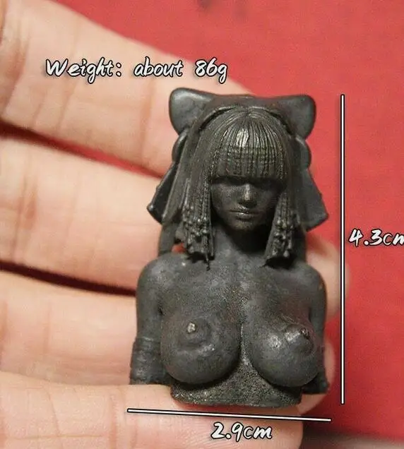 Brass Egyptian Queen Statue Miniature Version of Body Art Antique Decorations 2