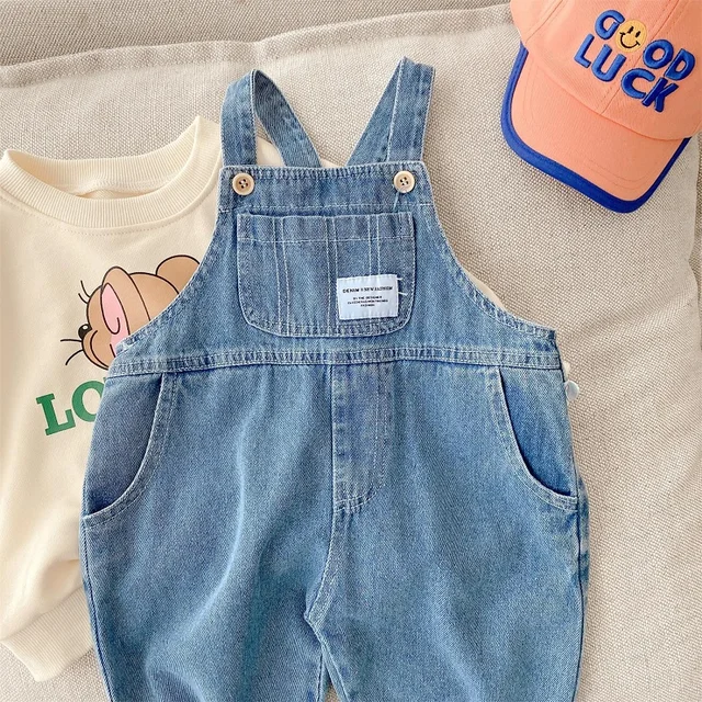 macacão denim infantil primavera