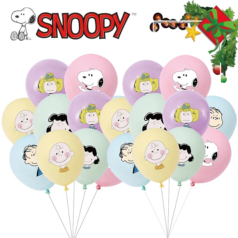 Snoopy charlie brown látex balão bonito animação 12 Polegada crianças  brinquedos balão festa de aniversário natal chá de fraldas decorar| | -  AliExpress